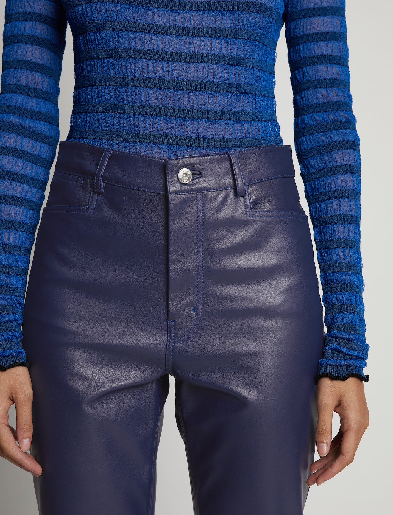 Leather Straight Pants #3