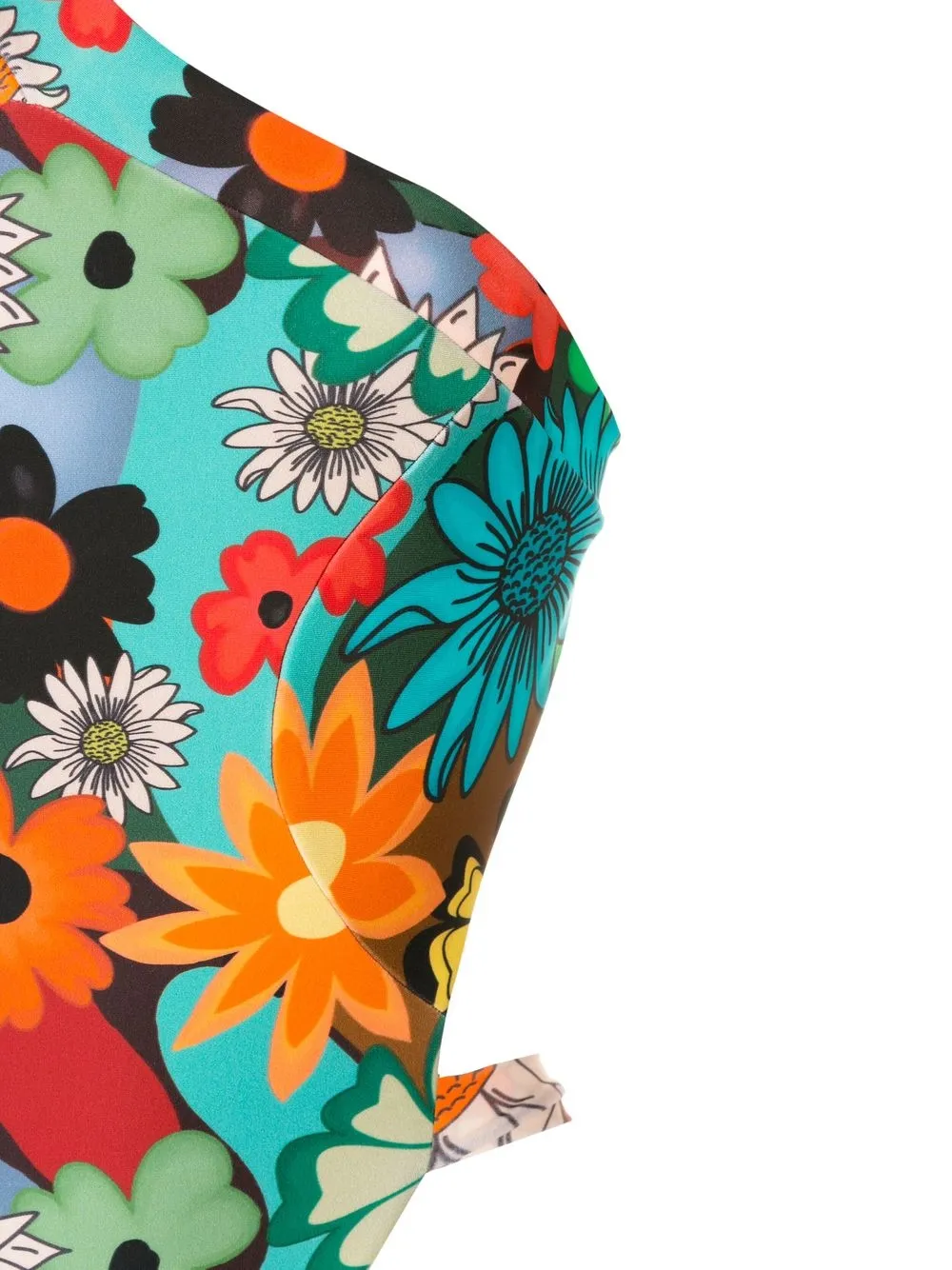 Shop Amir Slama Floral-print Open Back Swimsuit In Multicolour