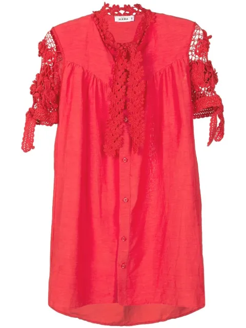 Amir Slama vestido corto con encaje floral