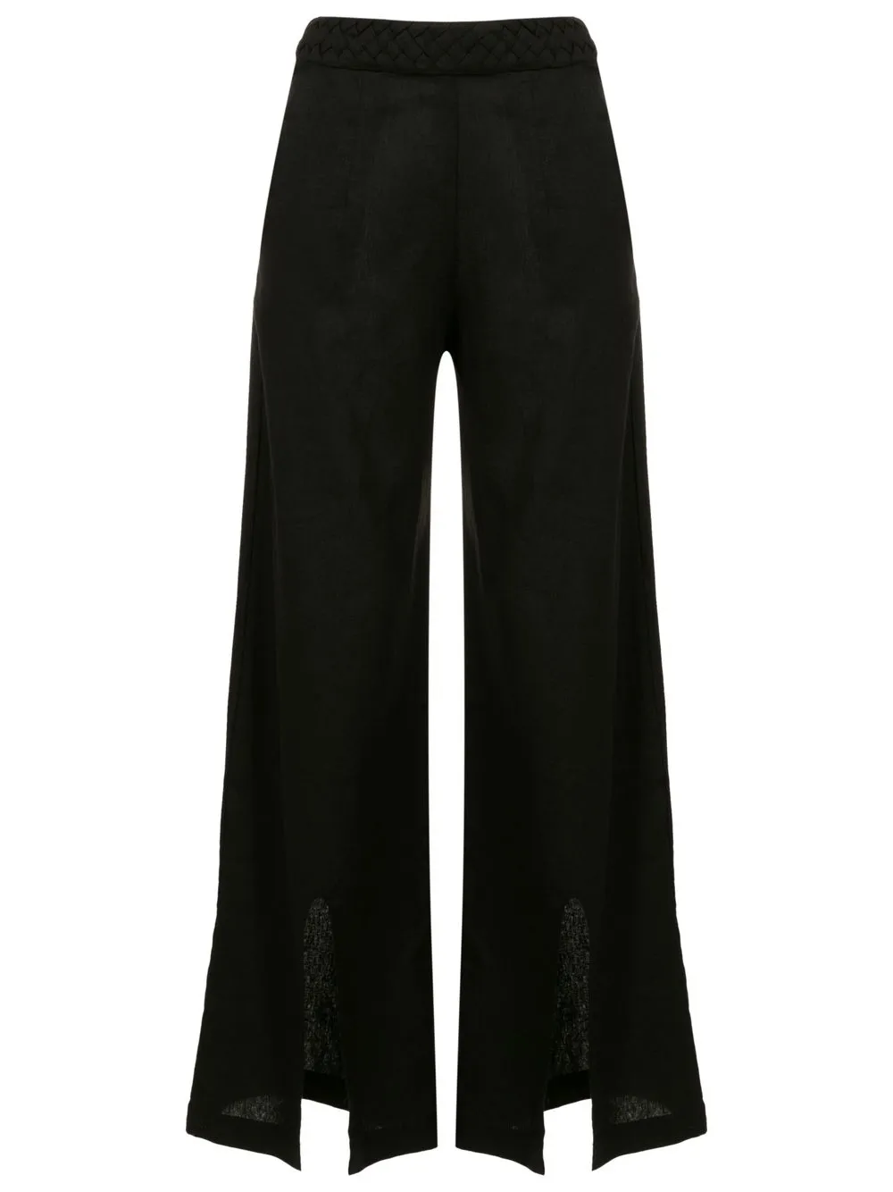 Luiza Botto Slit-detail Cropped Trousers In Black