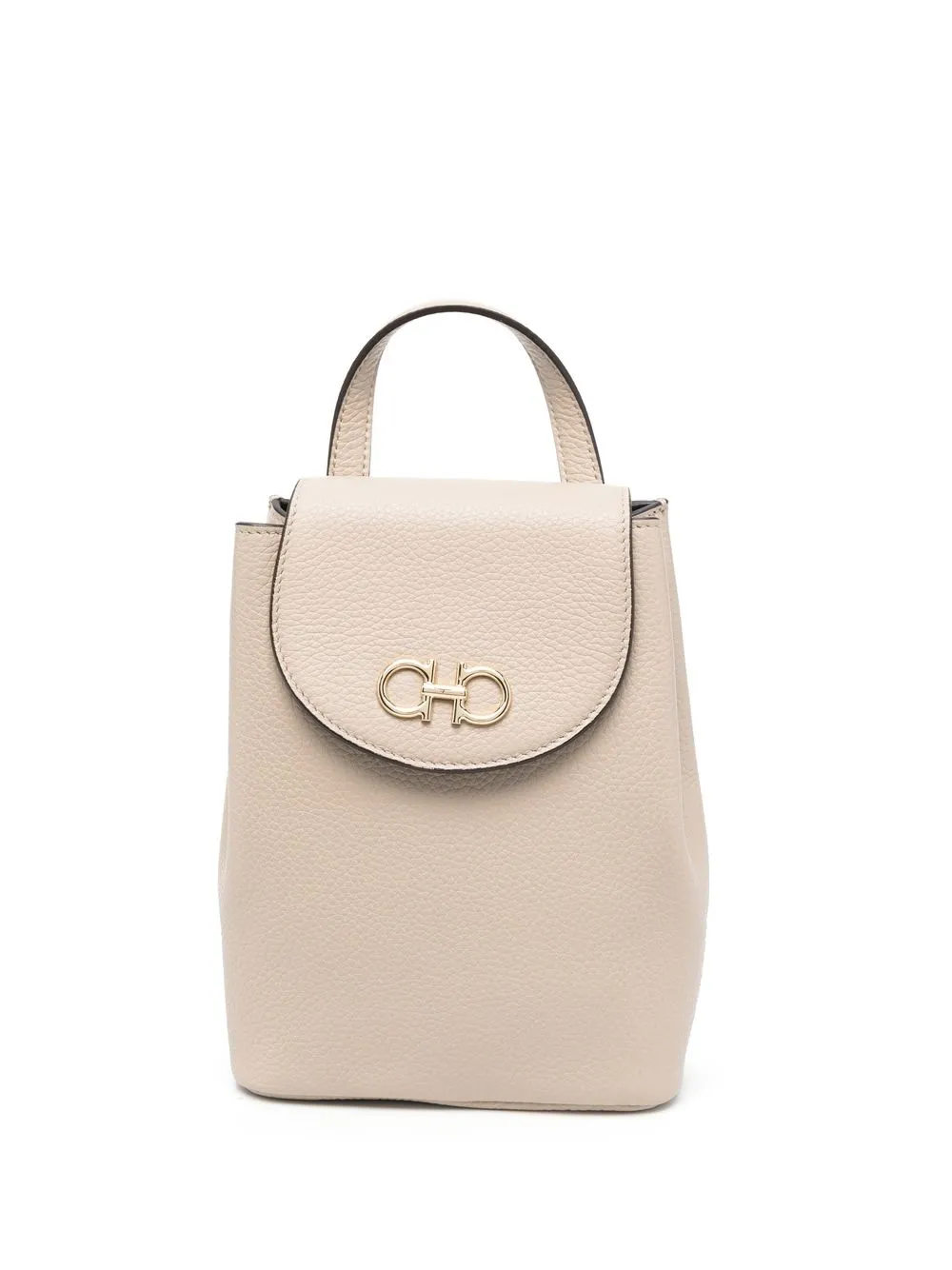 

Ferragamo Gancini logo-plaque backpack - Neutrals