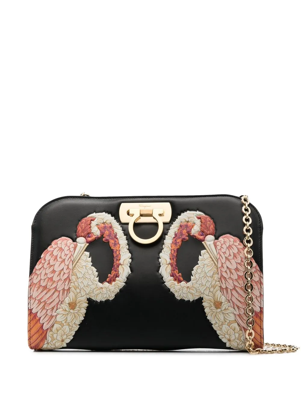 

Ferragamo embroidered crossbody bag - Black