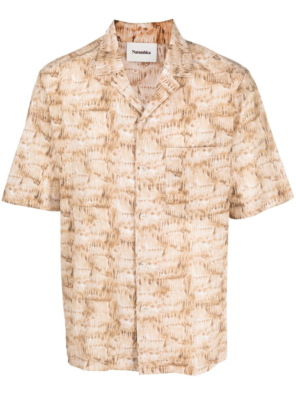 Nanushka Button-up Short-sleeve Shirt In Brown