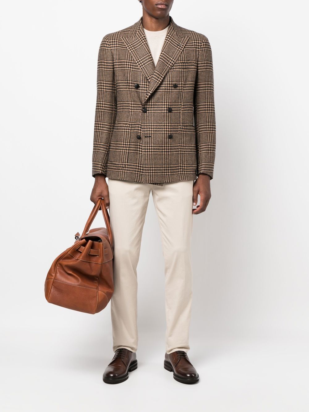 Tagliatore Houndstooth Print Double Breasted Blazer Farfetch