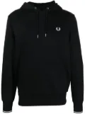 Fred Perry embroidered-logo detail hoodie - Black