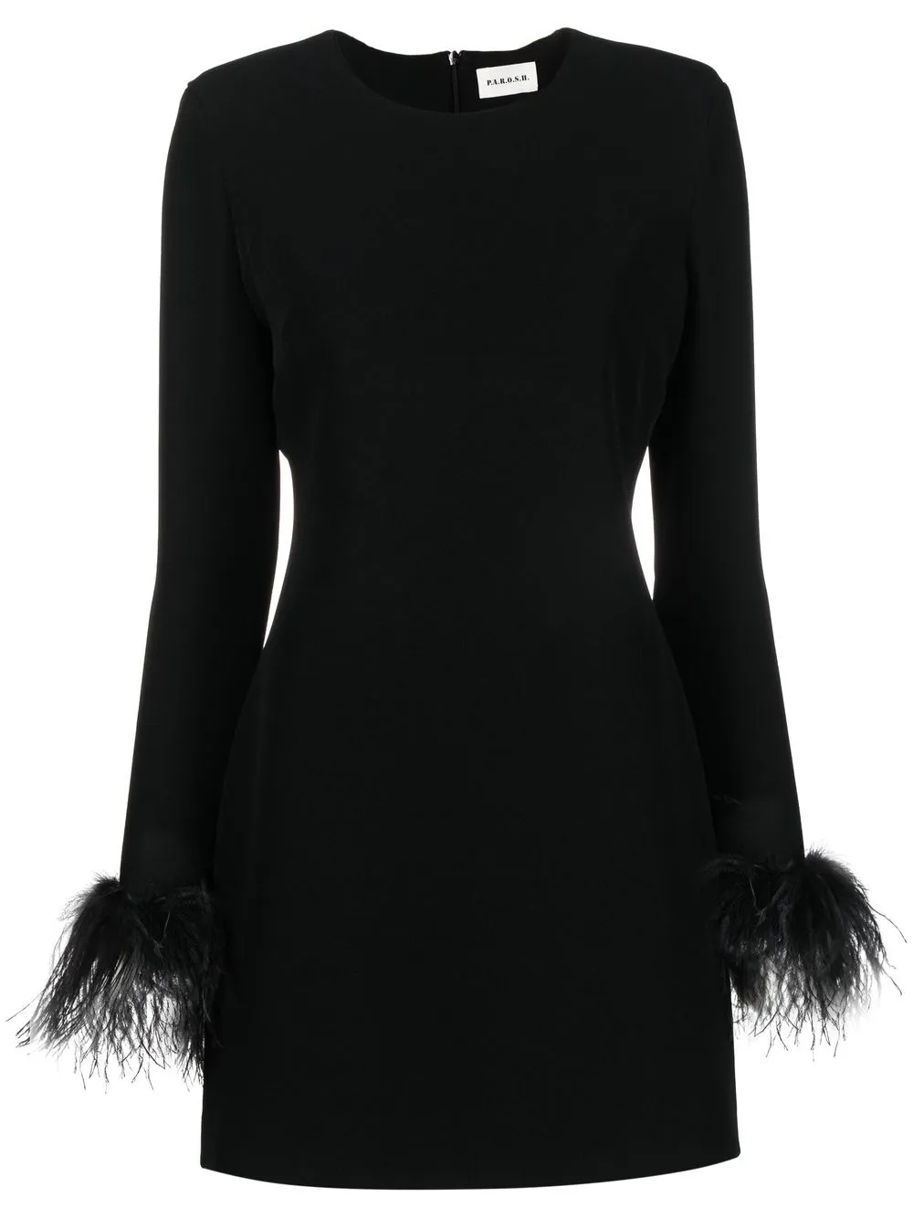 

P.A.R.O.S.H. feather-embellished mini dress - Black