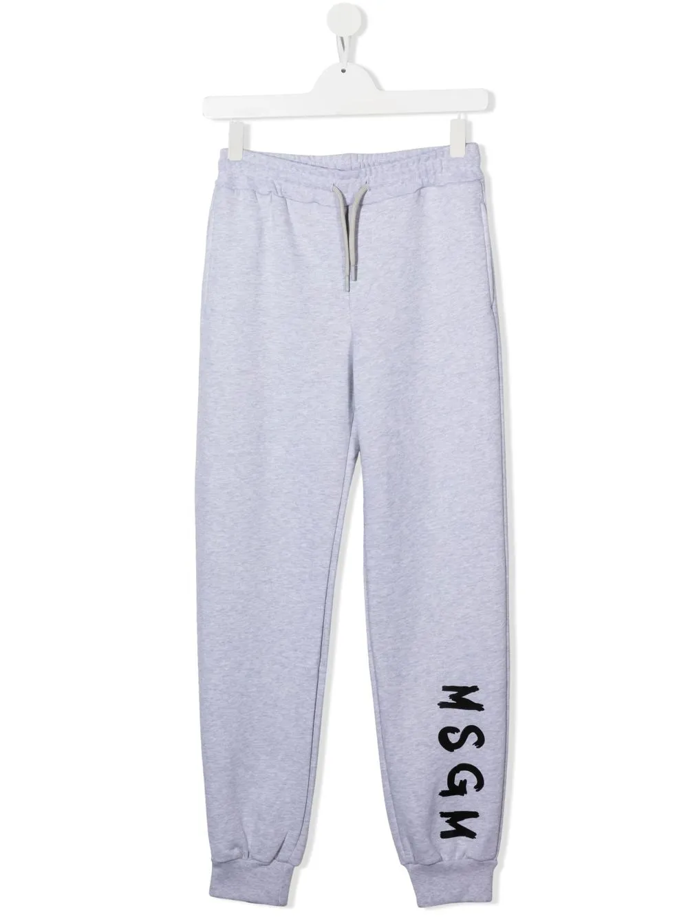 

MSGM Kids pants con cordones y logo estampado - Gris