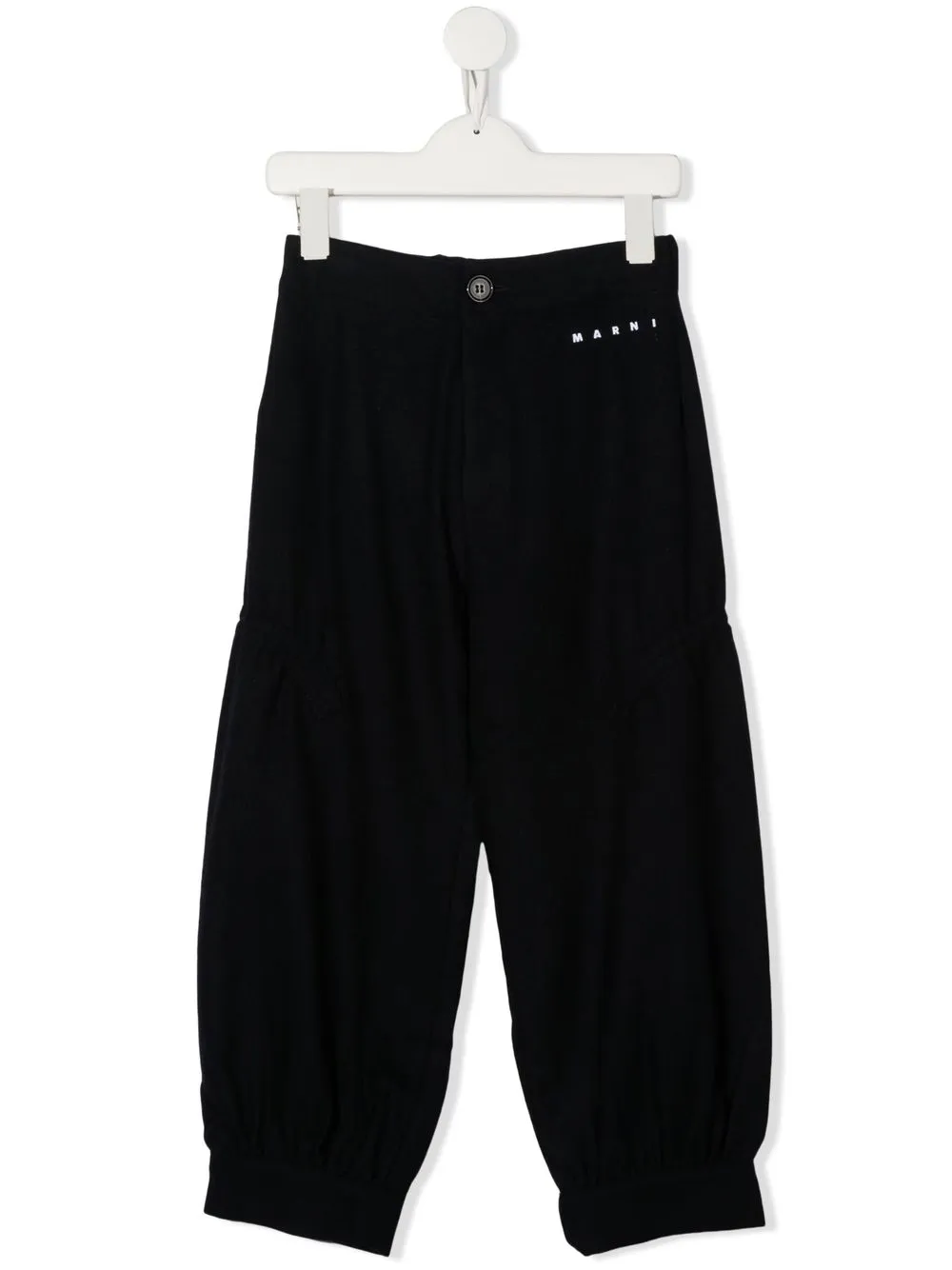 

Marni Kids logo-embroidered tapered trousers - Blue