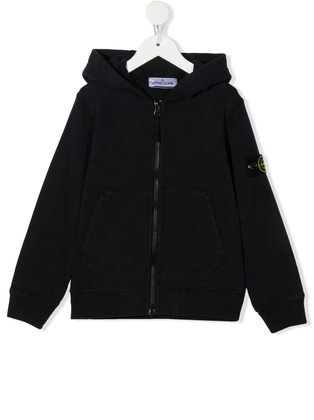 

Stone Island Junior hoodie con parche del logo y cierre - Azul