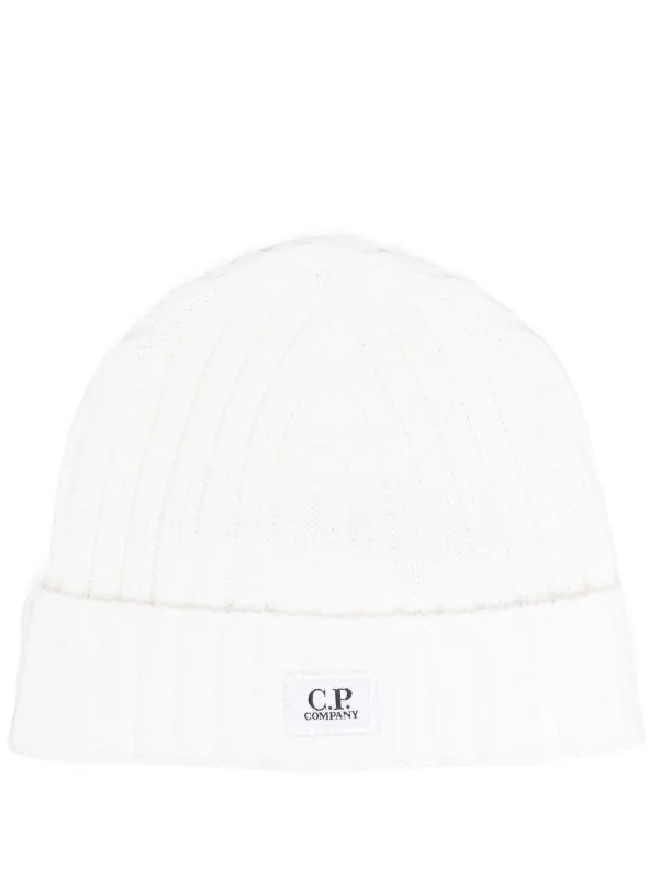 cp company white beanie