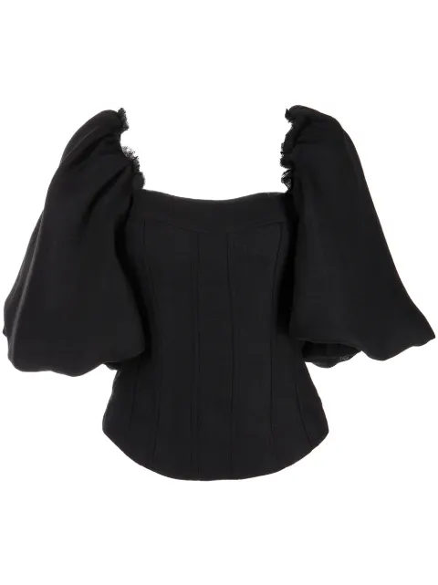 Aje Cecile puff-sleeve corset top