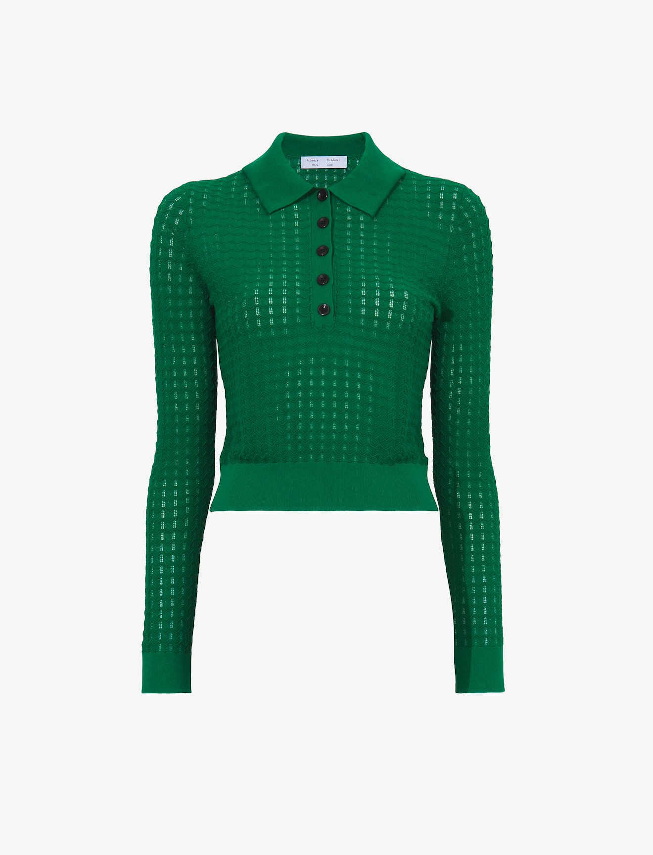 Sheer Cotton Long Sleeve Polo #5