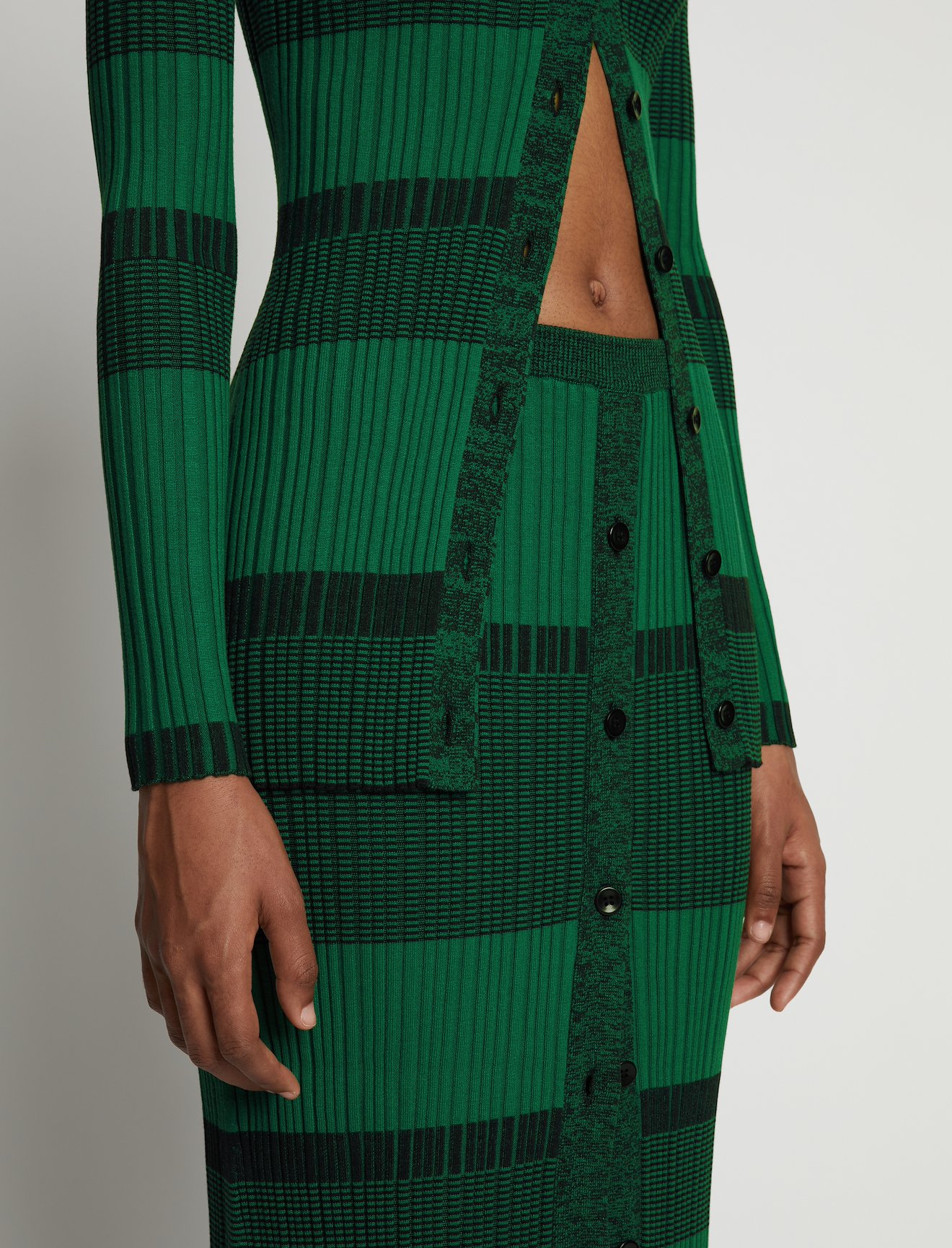 Mini Stripe Button Front Skirt #3
