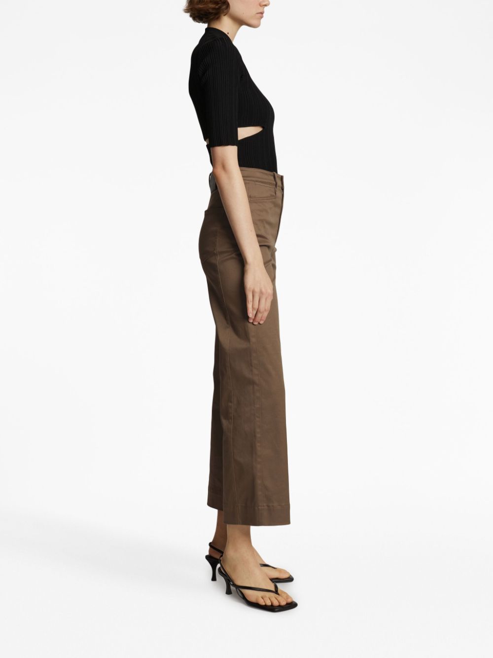 Shop Proenza Schouler White Label Wide-leg Cropped Trousers In Brown