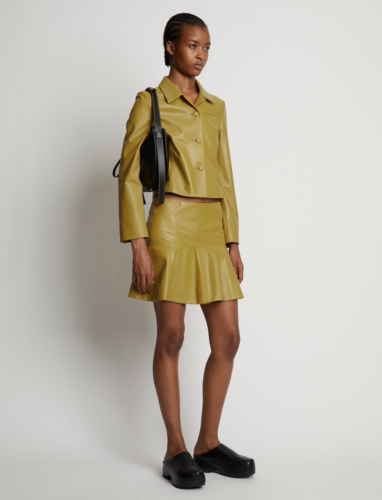 Cropped Leather Blazer #1