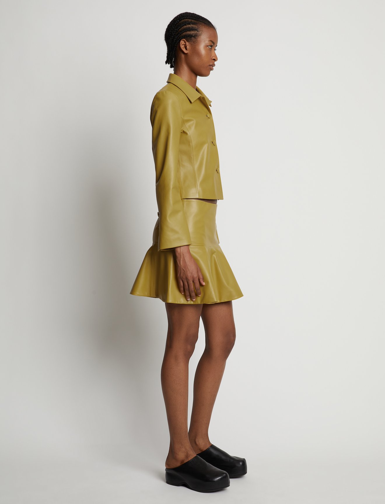 Cropped Leather Blazer #2