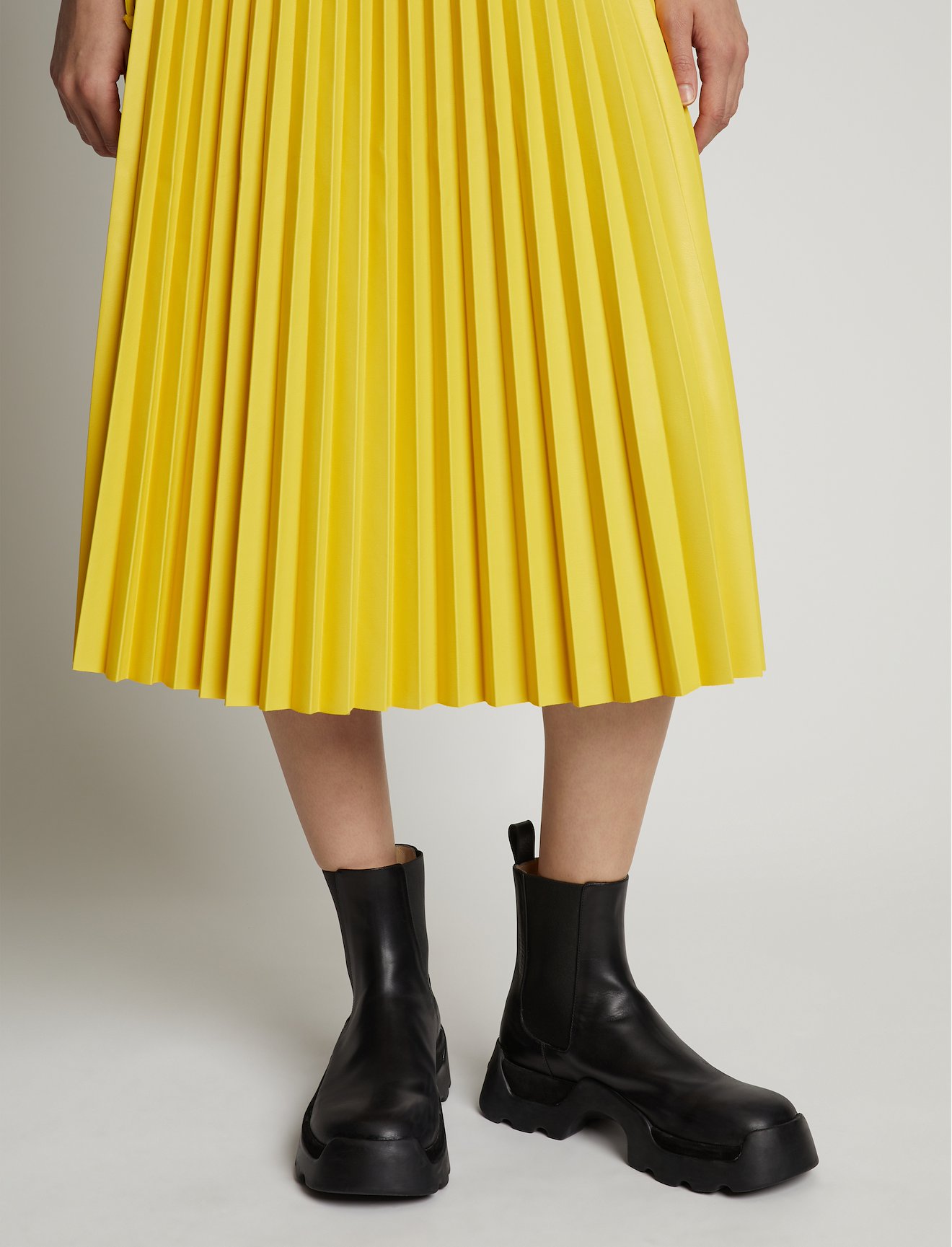 Faux Leather Pleated Skirt #3