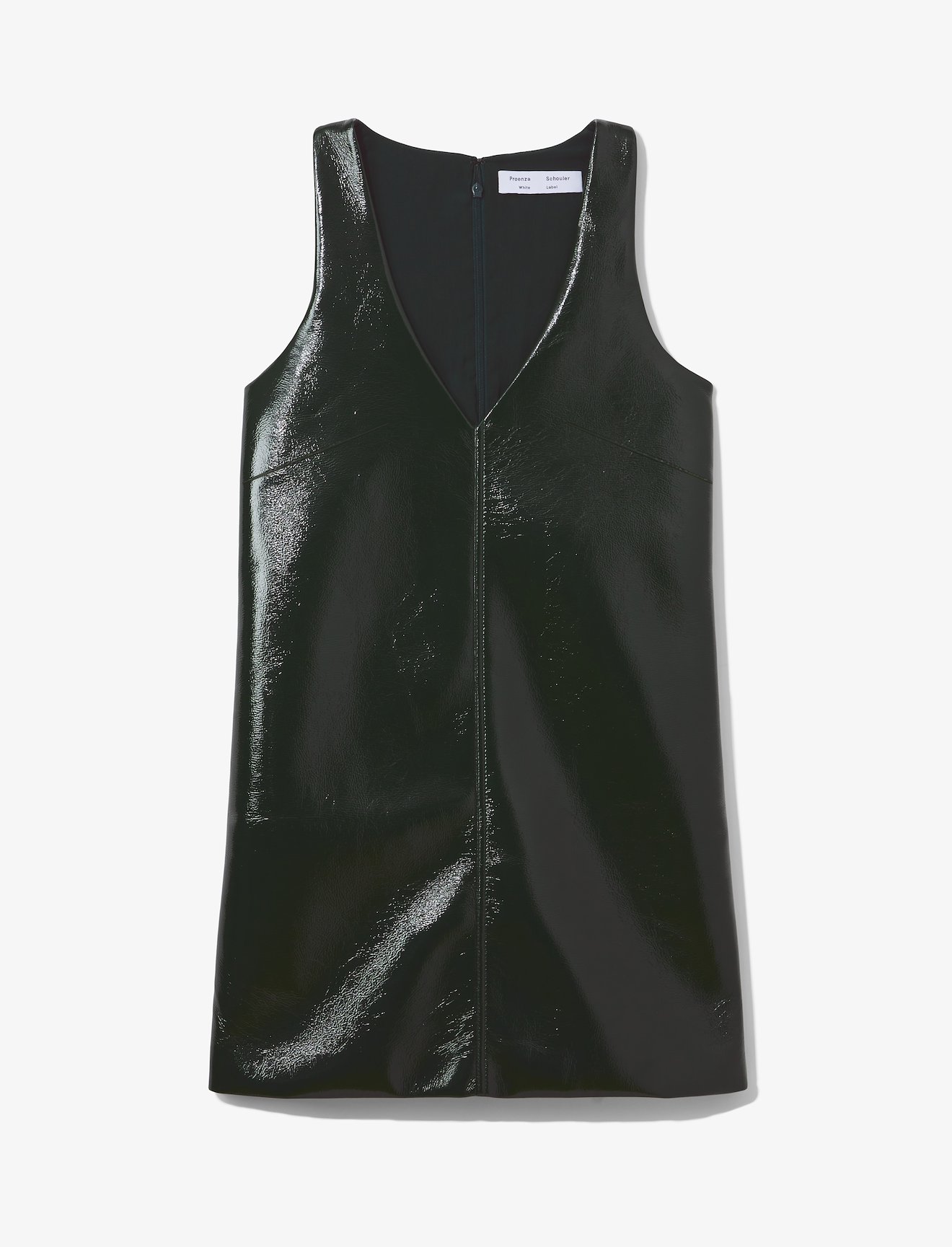 Vinyl V-Neck Shift Dress #4
