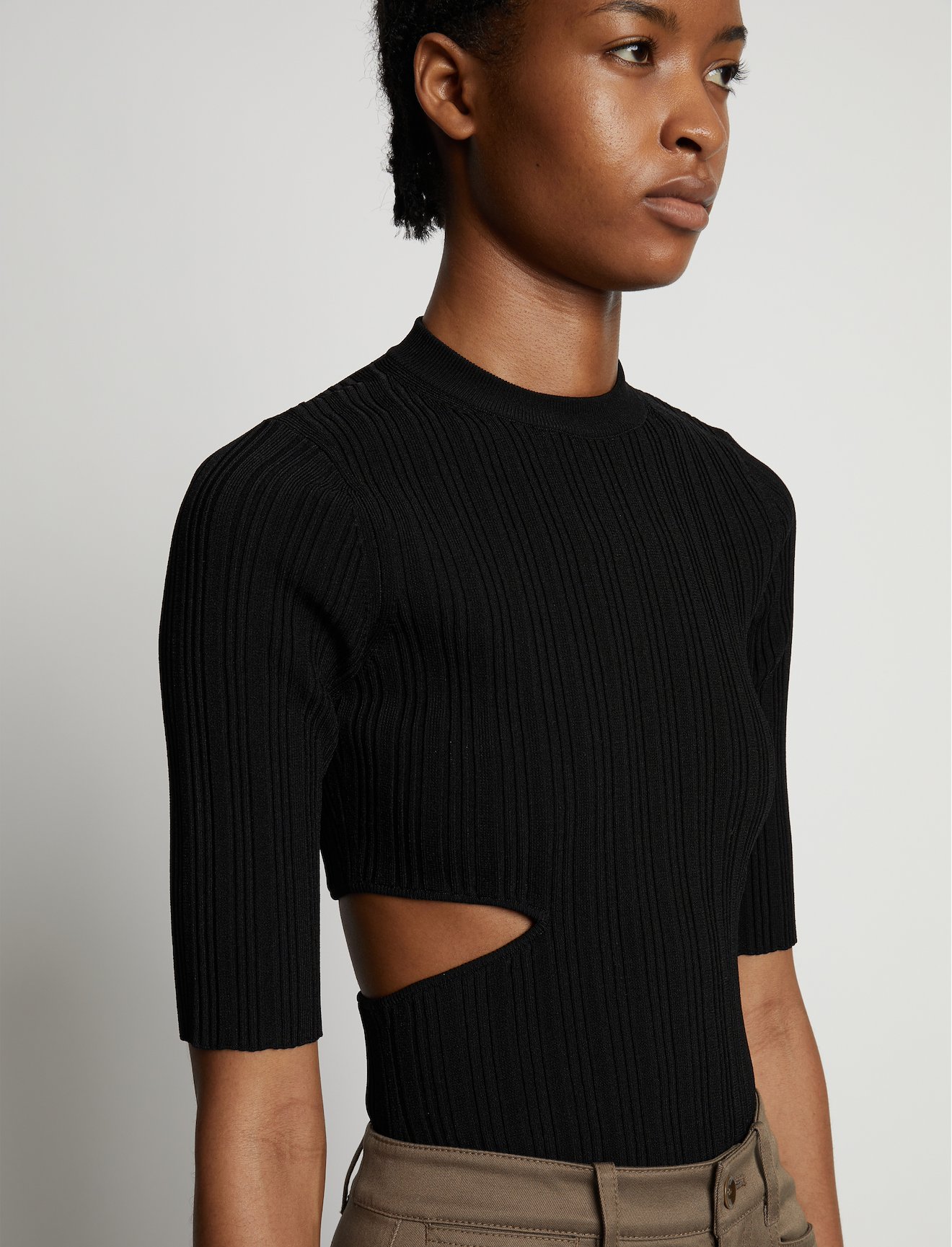 Rib Knit Cut Out Sweater #4
