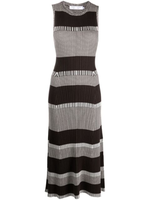 Proenza Schouler White Label striped rib-knit midi dress