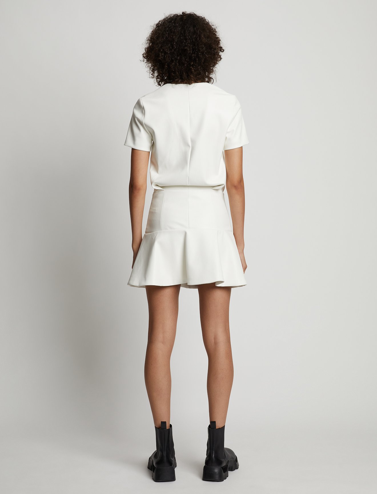 Faux Leather Ruffle Mini Dress #2
