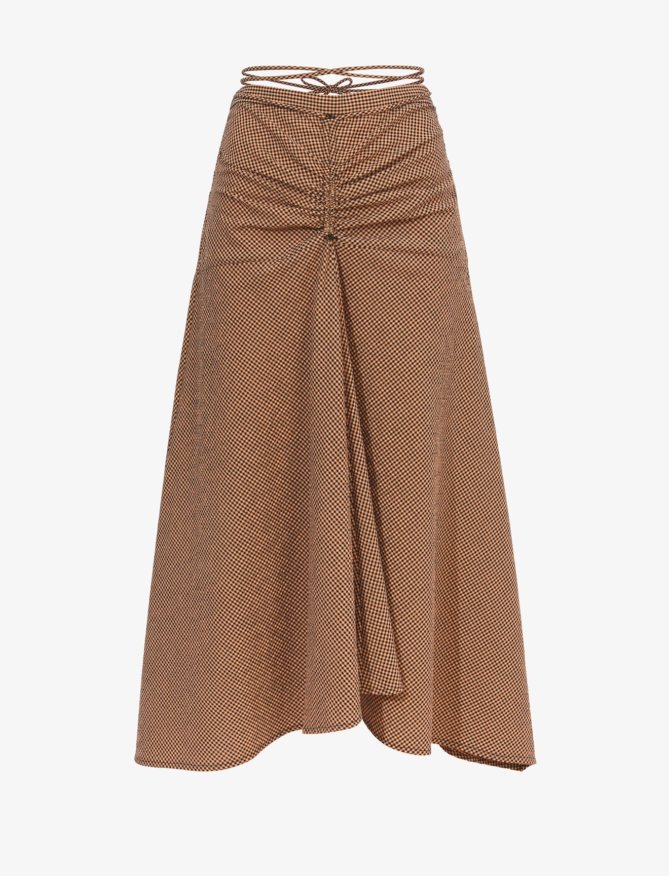 Gingham Tie Front Midi Skirt #4