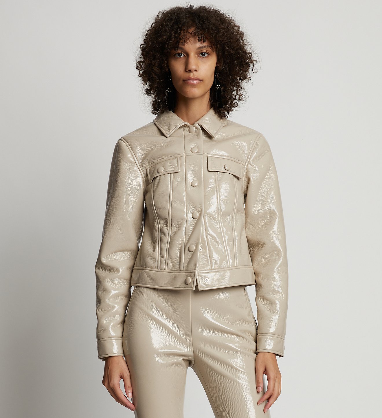Vinyl Cropped Jacket
