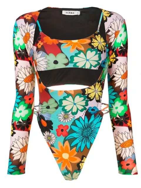 Amir Slama traje de baño con estampado floral