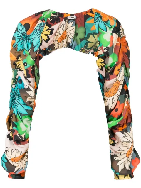 Amir Slama chamarra estilo bolero con estampado floral