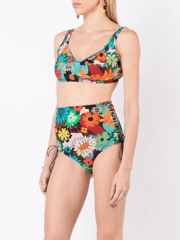 Amir Slama floral-print high-waisted Bikini - Farfetch