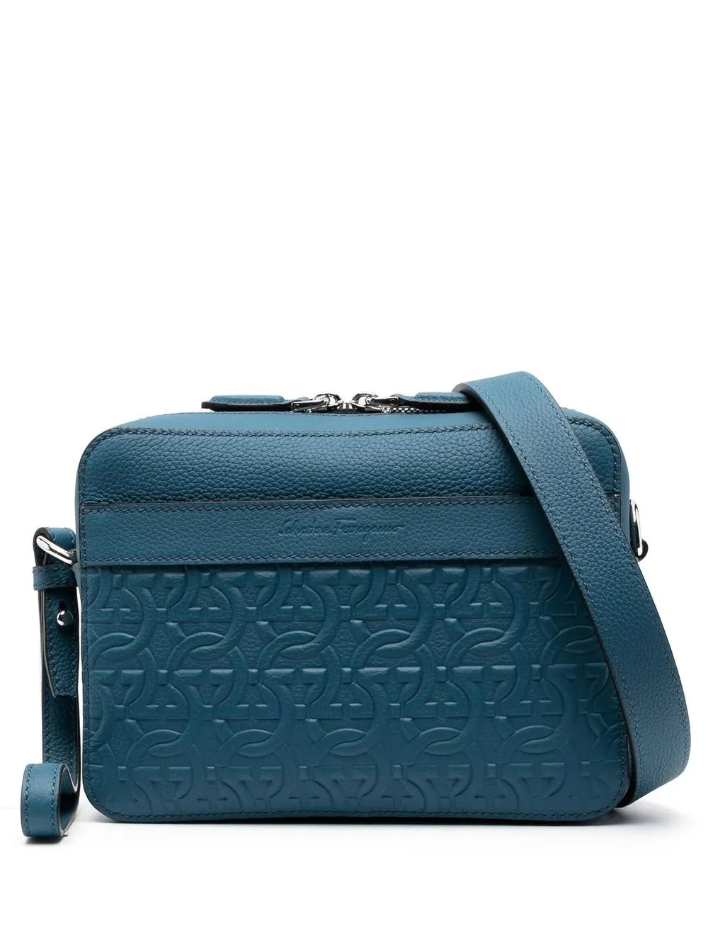 

Ferragamo Gancini leather crossbody bag - Blue