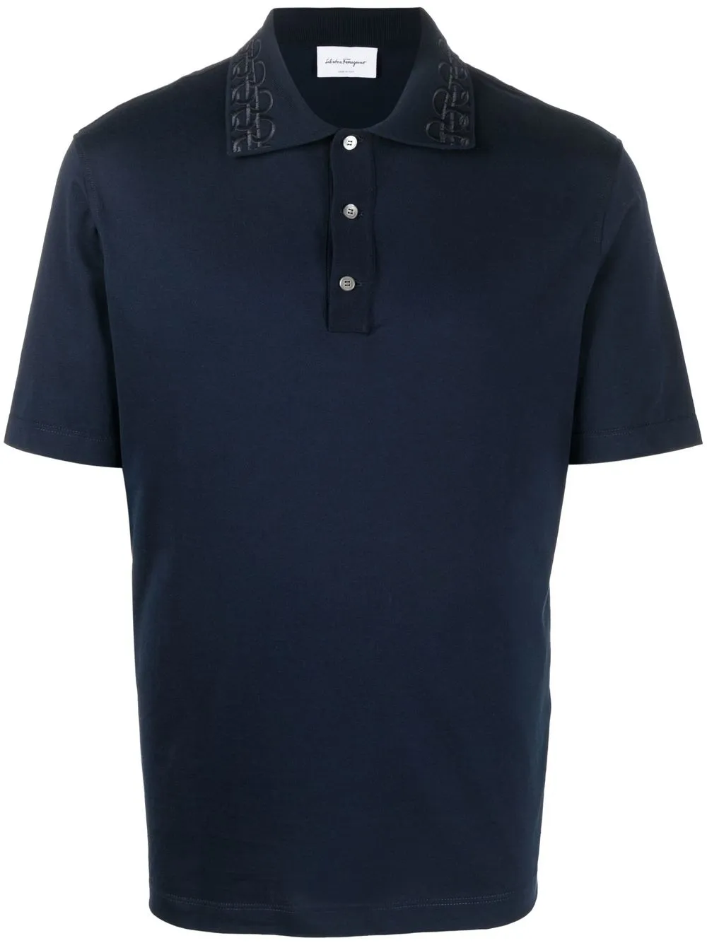 Image 1 of Ferragamo Gancini-embroidered polo shirt