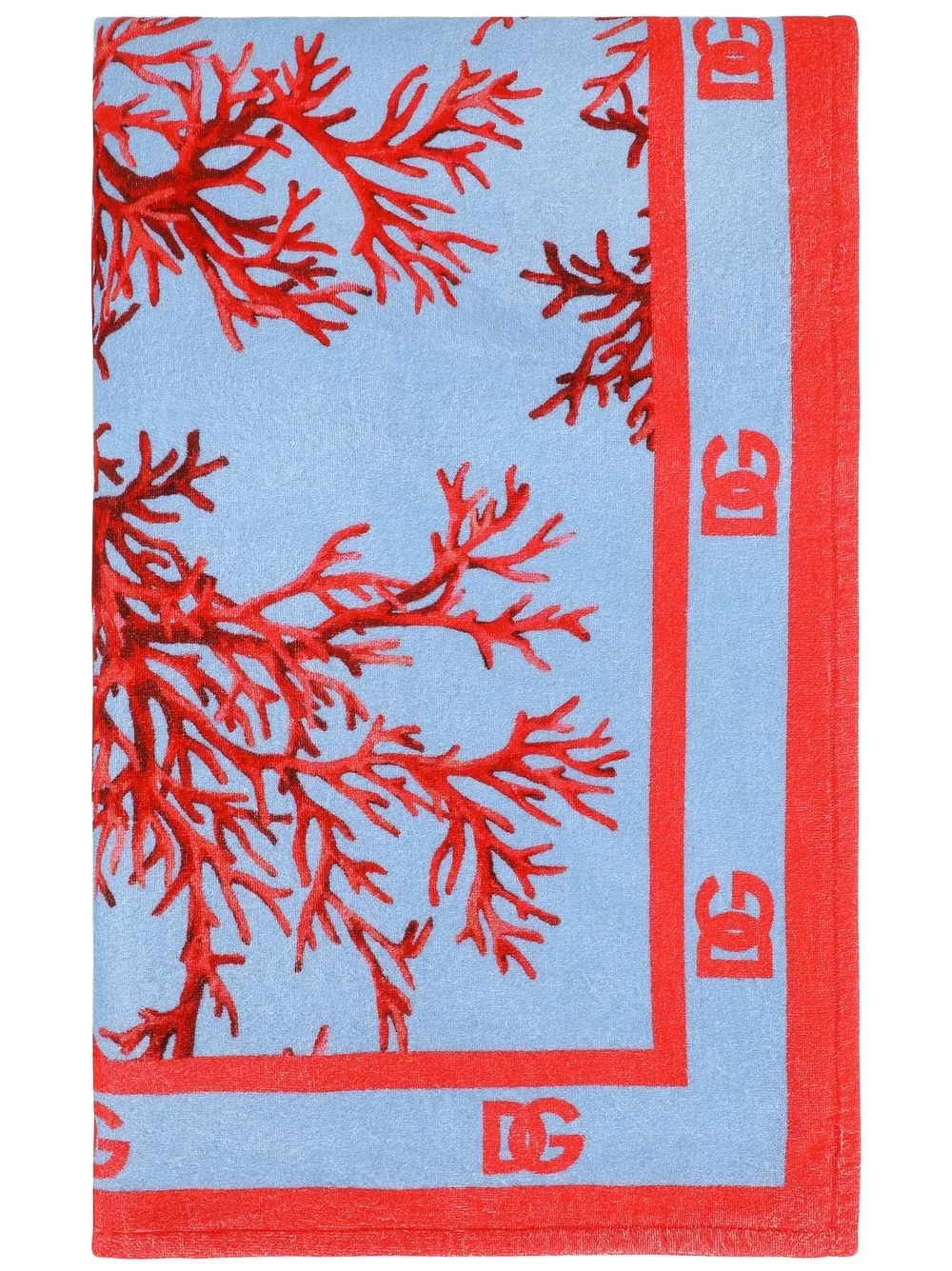 

Dolce & Gabbana DG-logo coral-print beach towel - Black