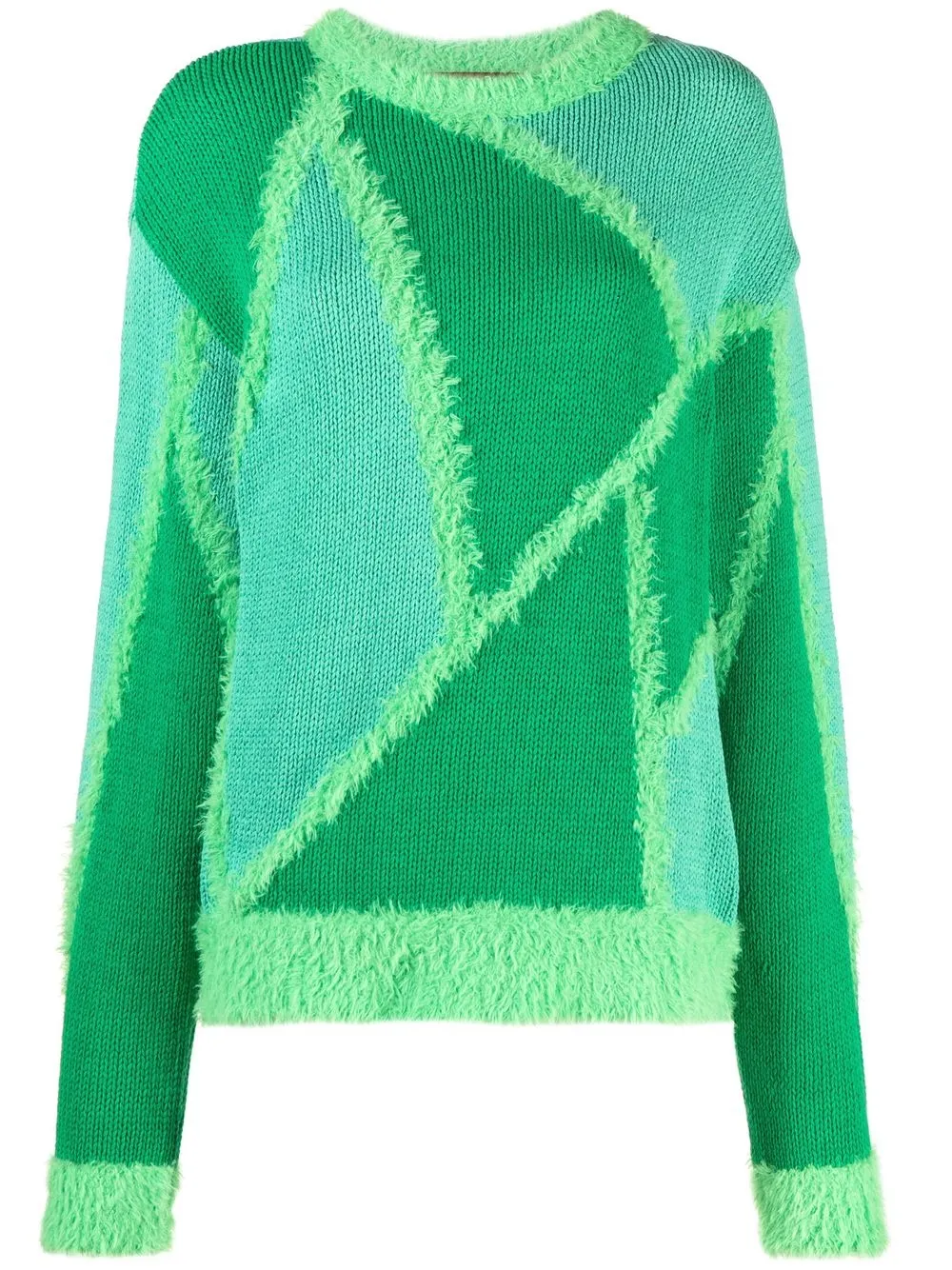 

Andersson Bell intarsia-knit geometric-print sweater - Green