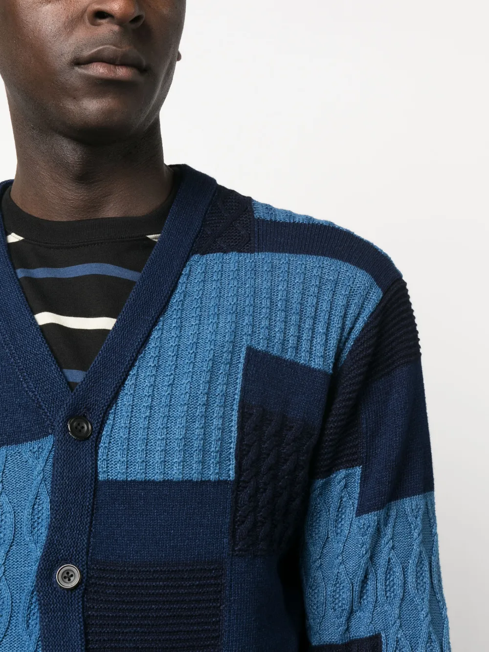 Beams plus discount patchwork cardigan