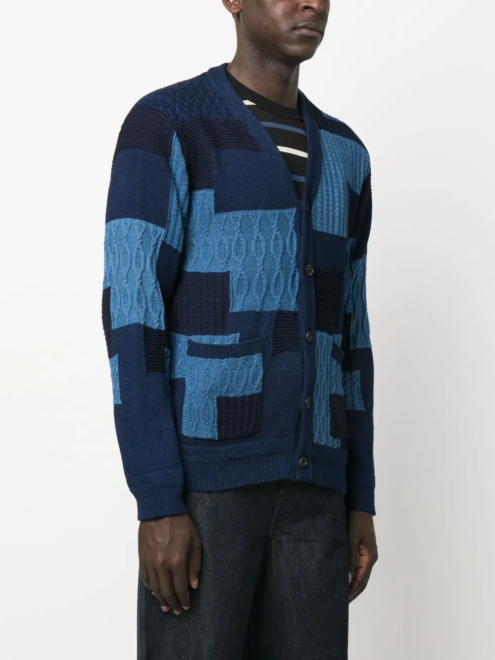 Beams plus 2025 patchwork cardigan