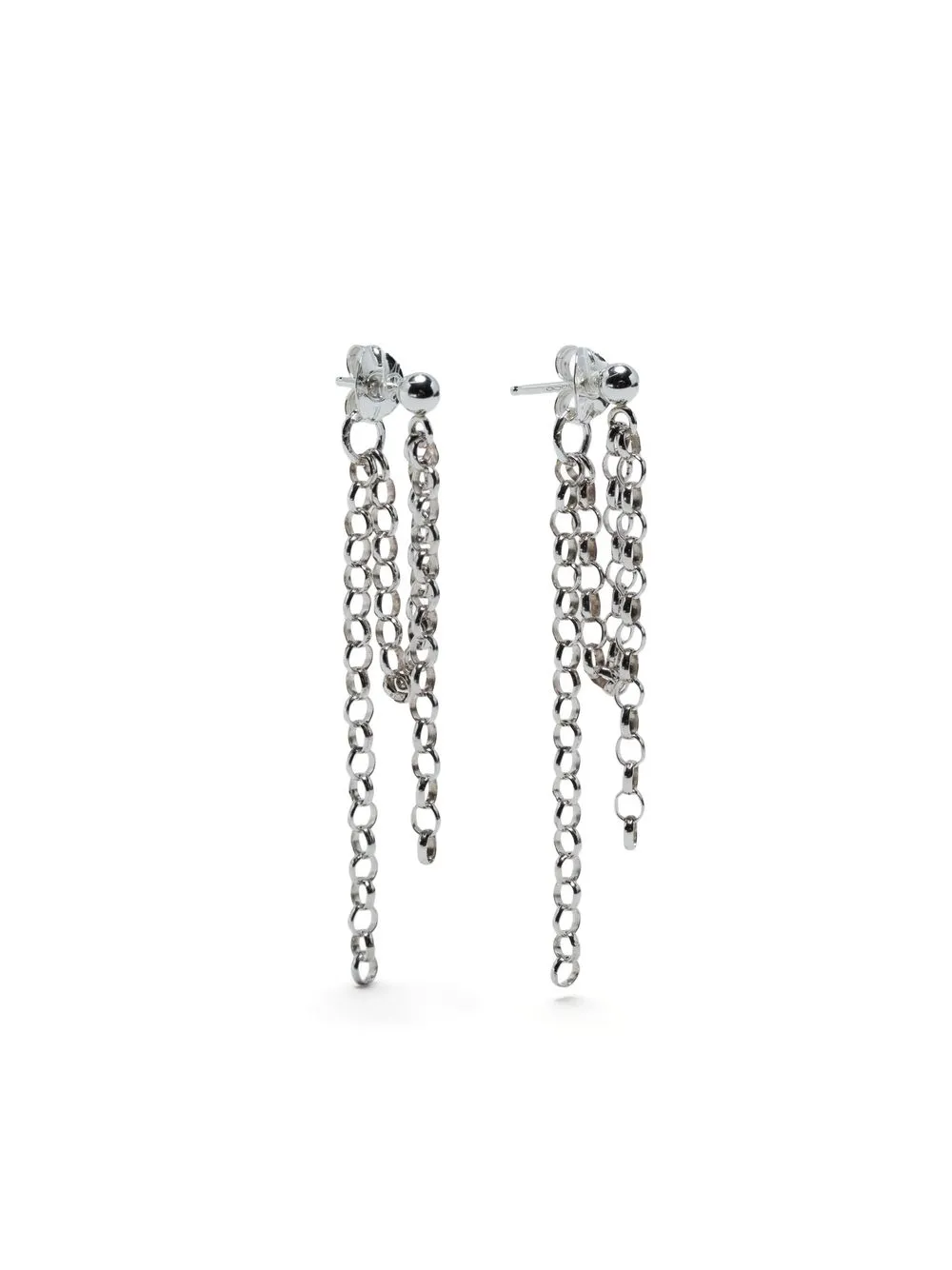 

Petite Grand aretes de cadena Caitlin drapeados - Plateado