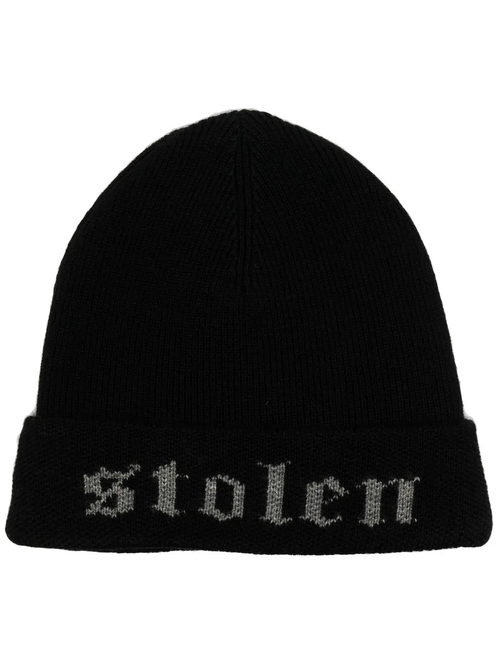 

Stolen Girlfriends Club embroidered-slogan knitted beanie - Black