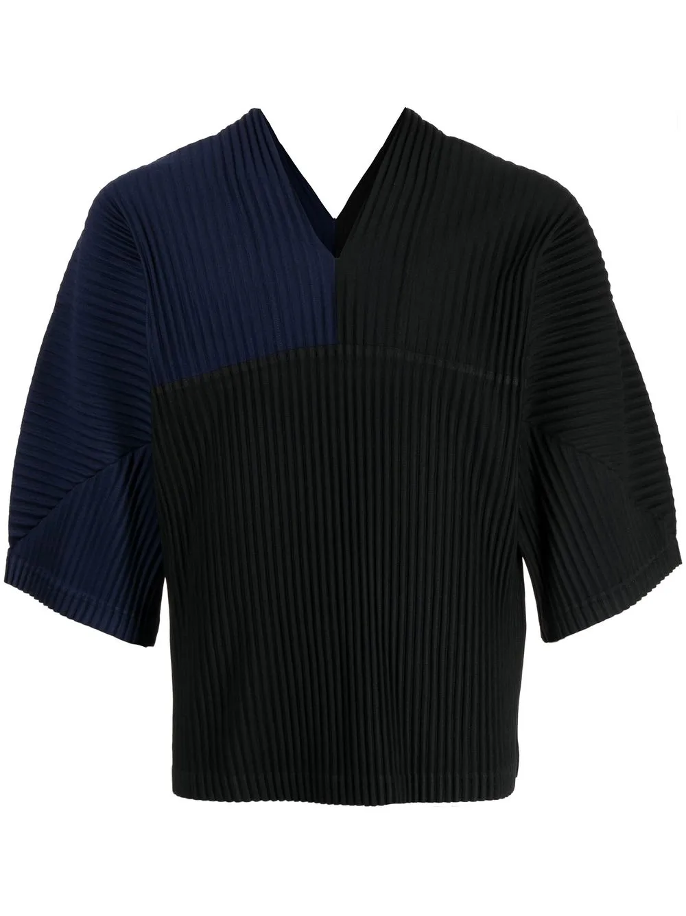 Homme Plissé Issey Miyake playera con diseño color block - Azul