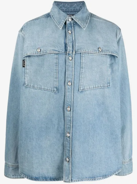 Balmain faded denim shirt-jacket