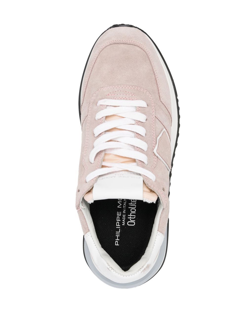 Shop Philippe Model Paris Side Logo-patch Sneakers In Pink