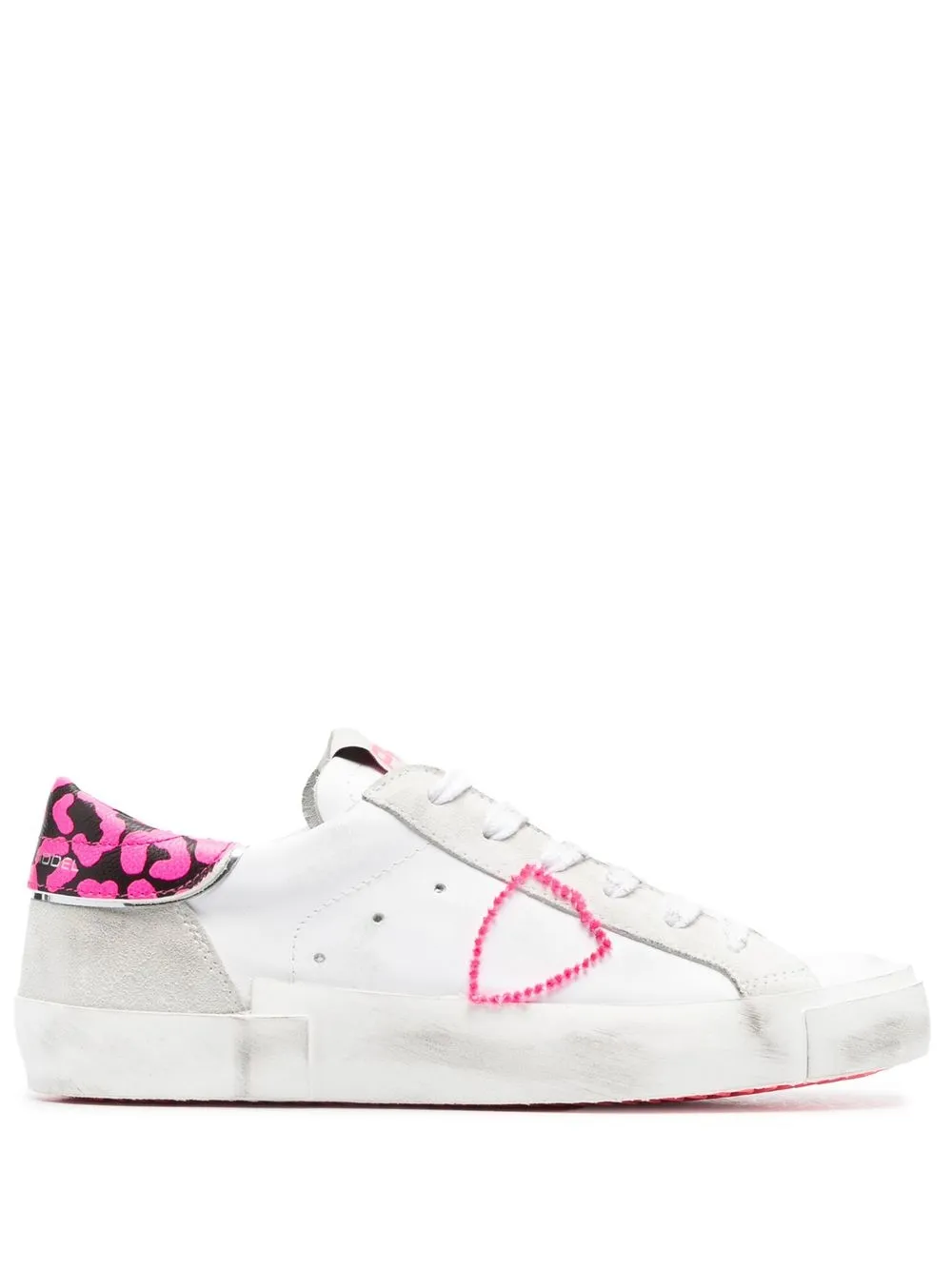 

Philippe Model Paris tenis con contrafuerte en contraste y agujetas - Blanco