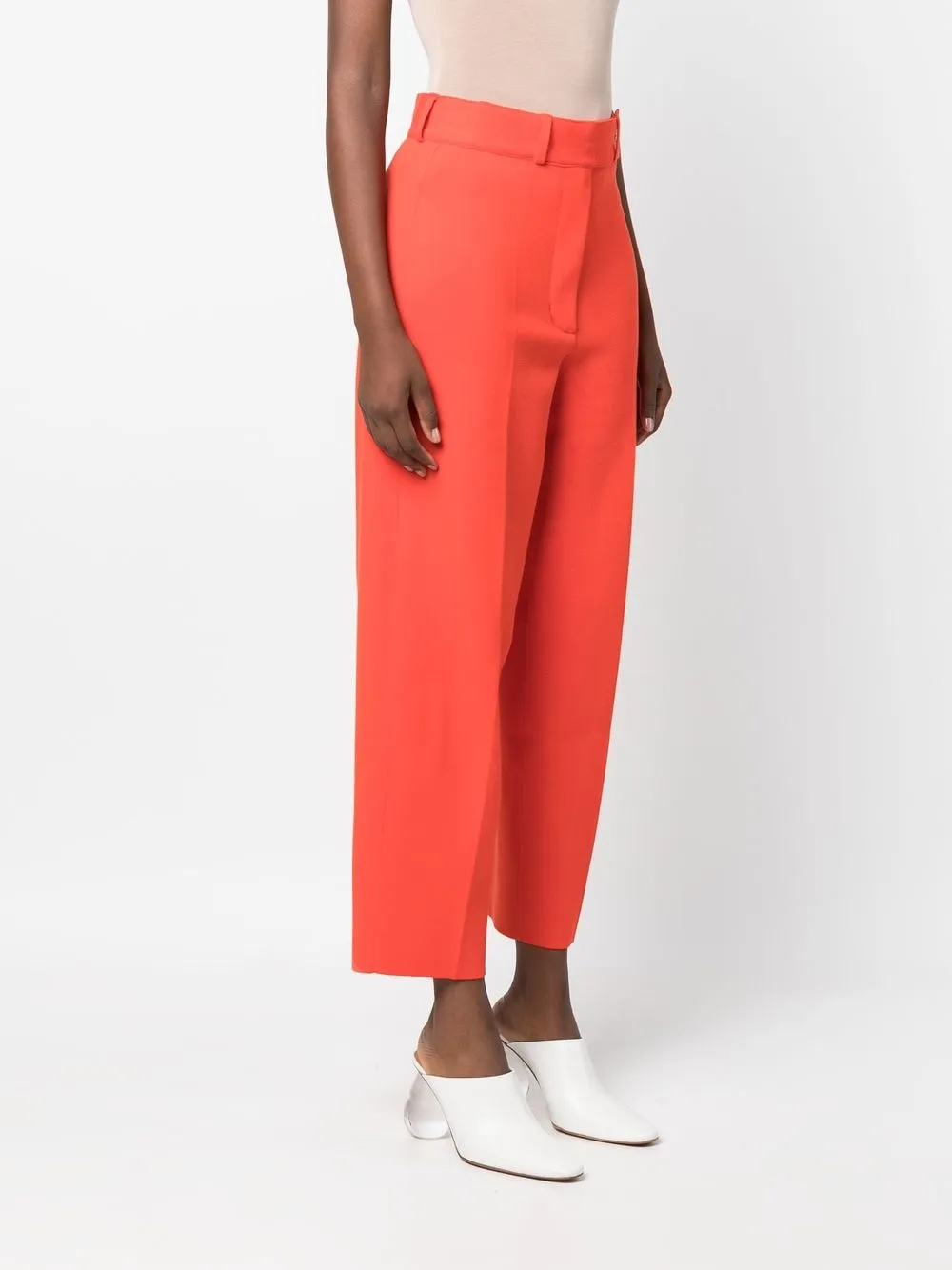  Aeron Fein Gestrickte Cropped Hose   Rot 