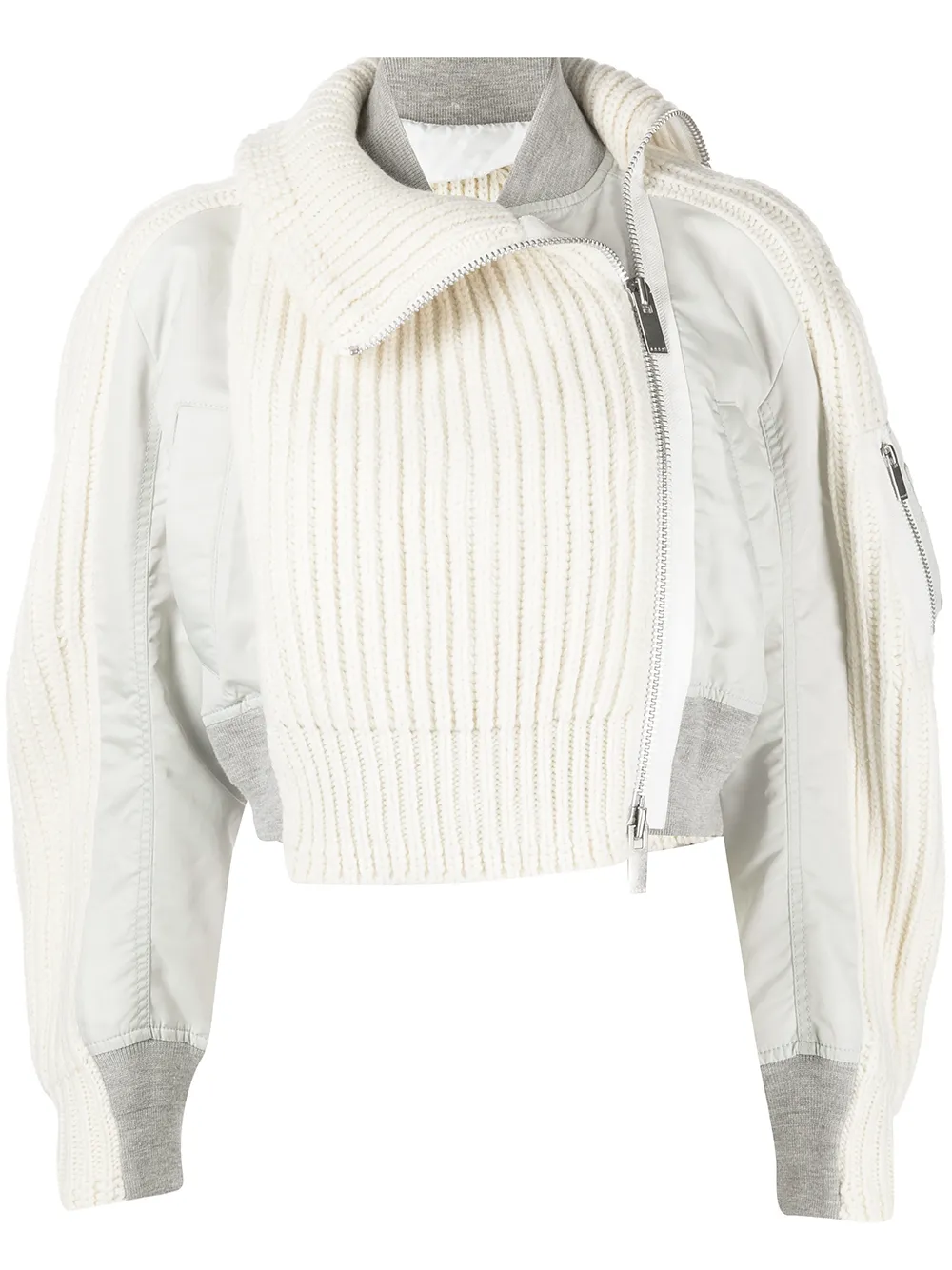 Sacai ribbed-panel Jacket - Farfetch