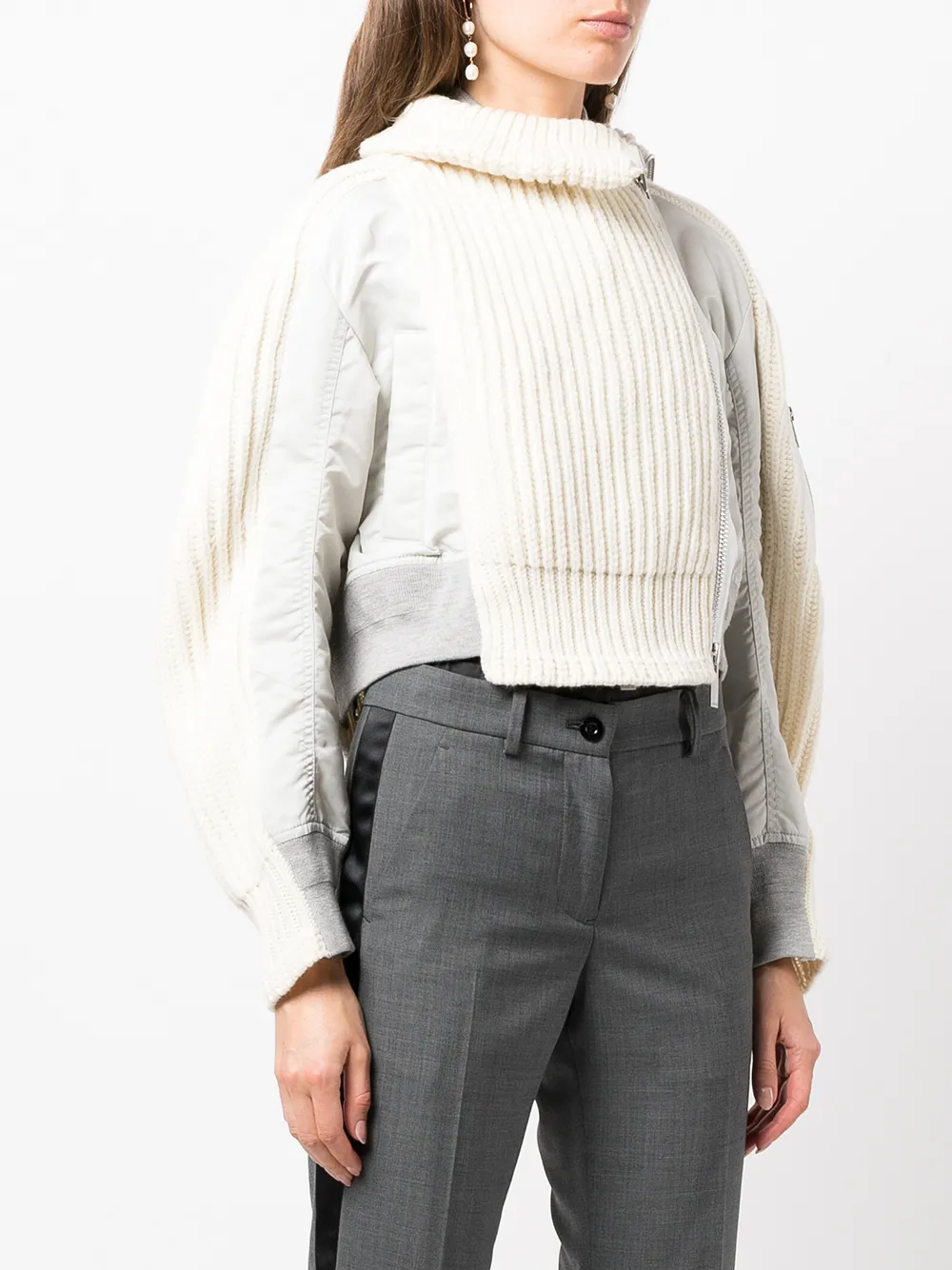 Sacai ribbedpanel Jacket Farfetch