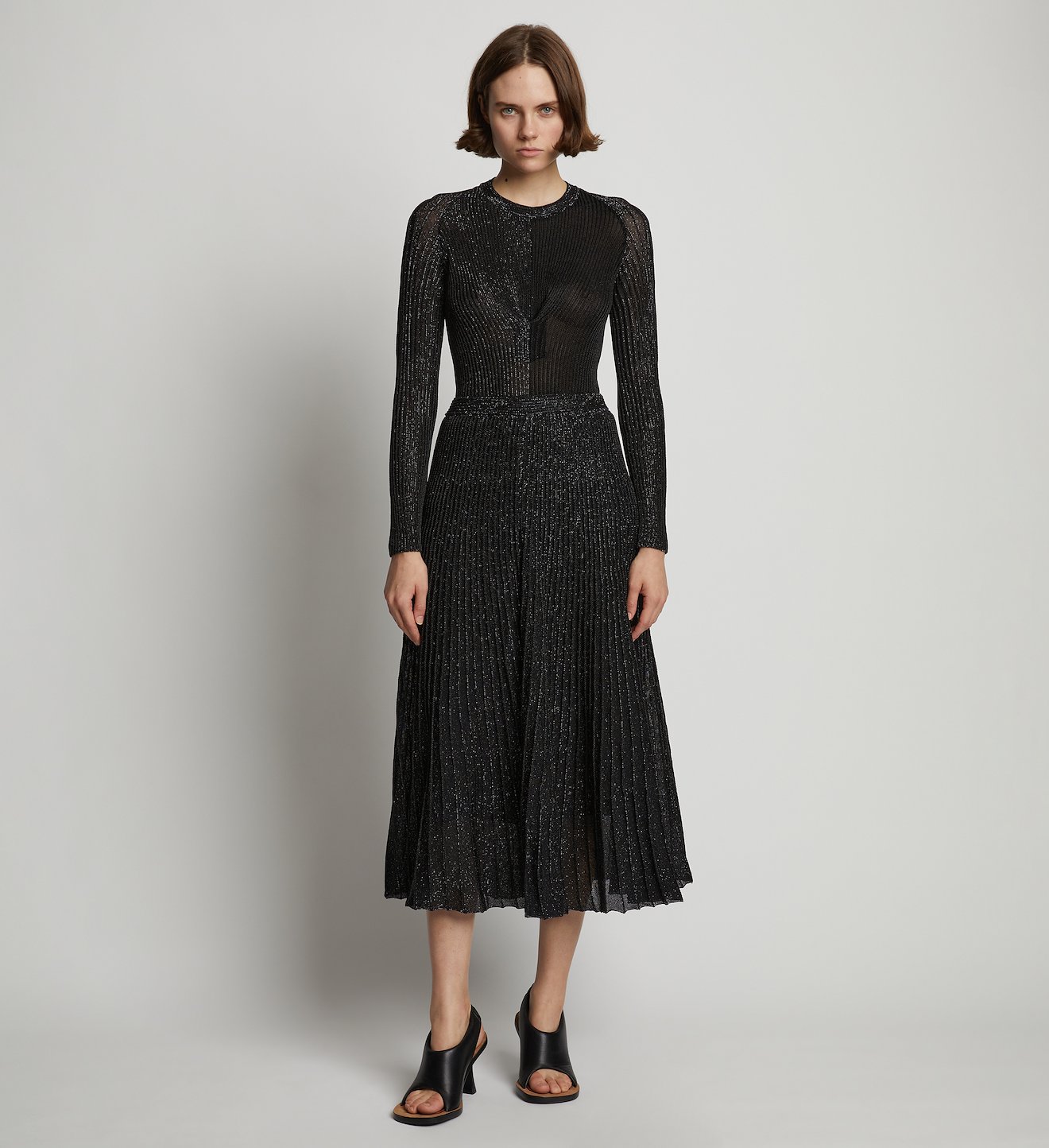 Metallic Rib Knit Skirt