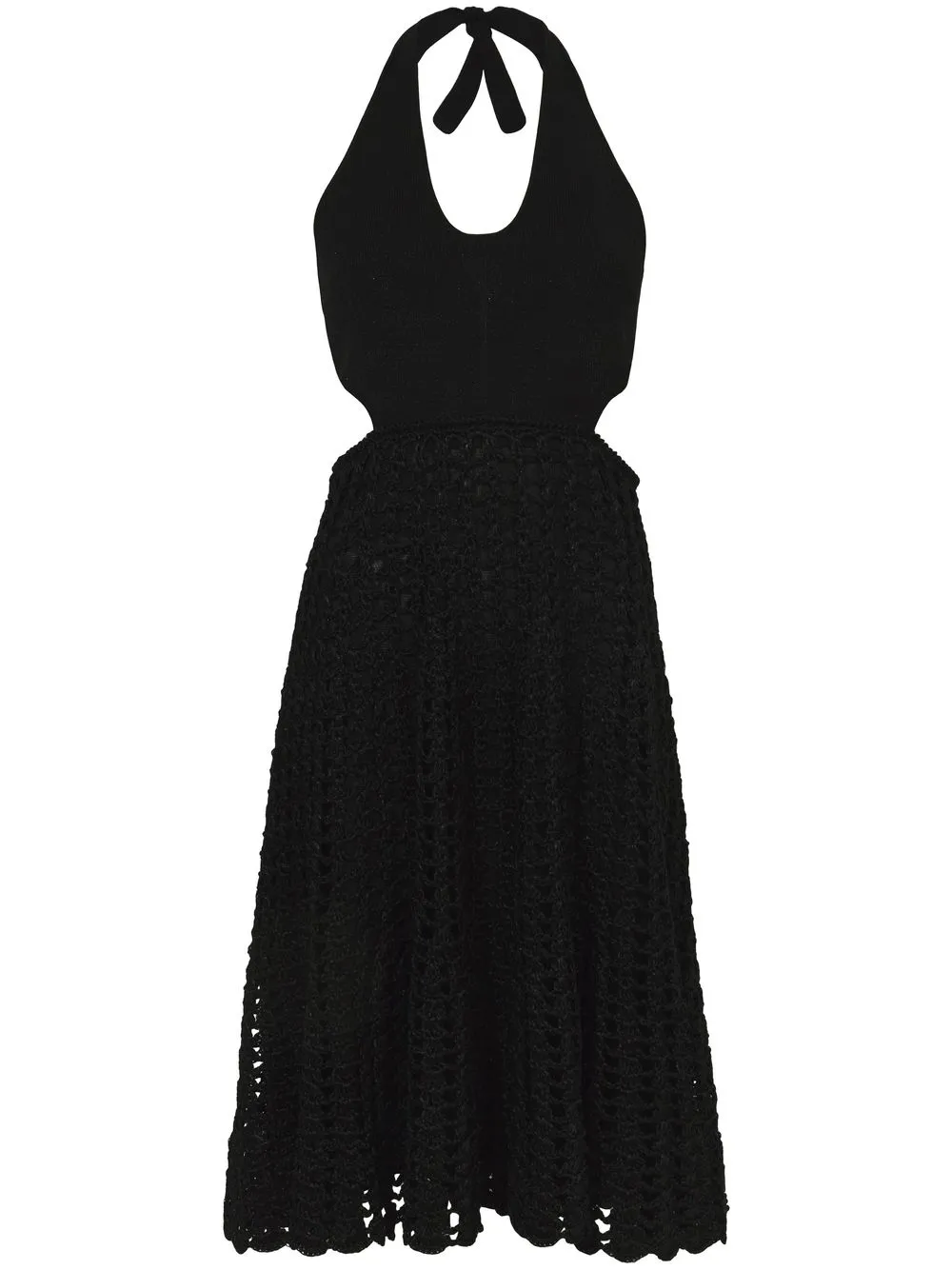 

Proenza Schouler Crochet Knit Halter Dress - Negro