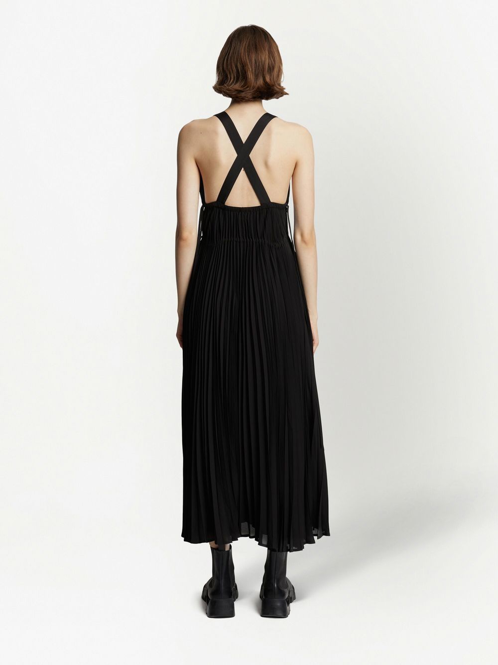 Shop Proenza Schouler White Label Broomstick Pleated Tank Dress In Black