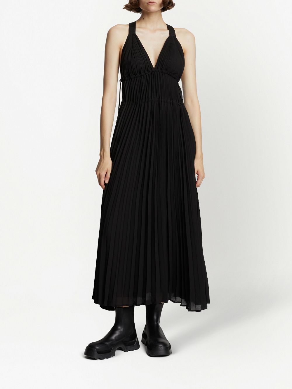 Proenza Schouler White Label Broomstick pleated tank dress - Black