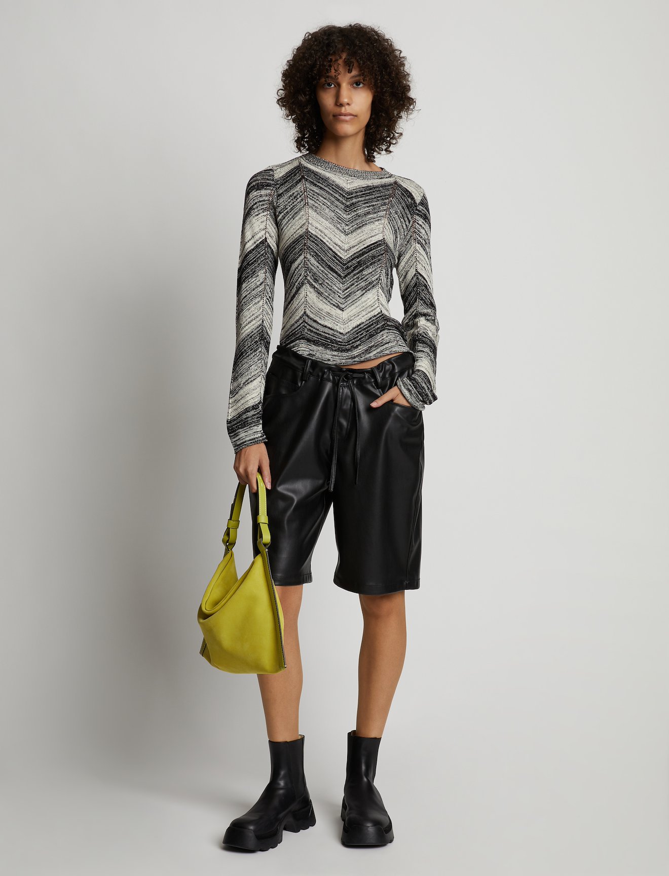 Marled Stripe Knit Sweater #1